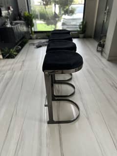 Kitchen/Bar stools -  Black Velvet/Nickel Legs