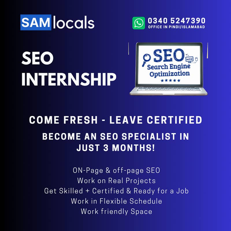 SEO Internship - Learn SEO & Earn Yourself - Get Certified 1