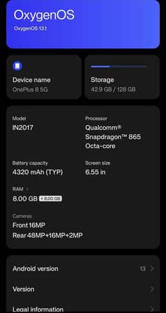 one plus 8 128