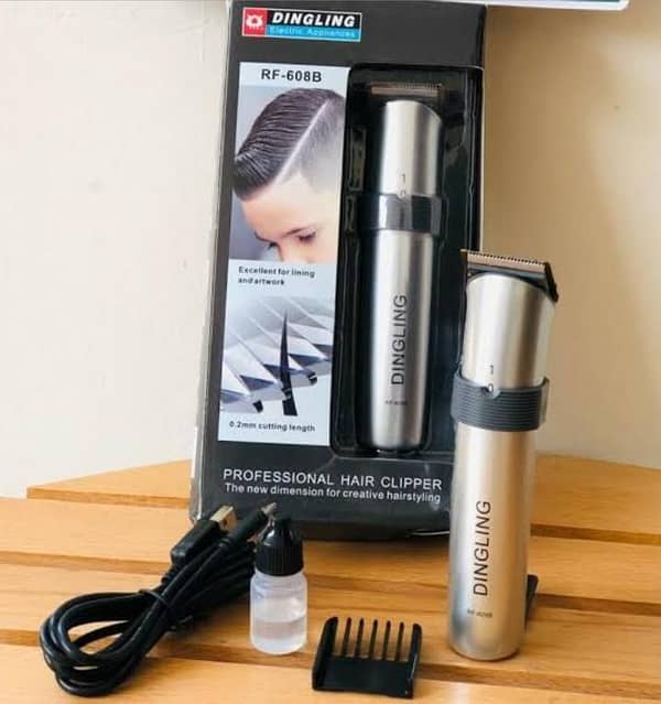 RF-608B Men's Rechargeable Trimmer – Cordless Grooming Kit for Hair and Beard