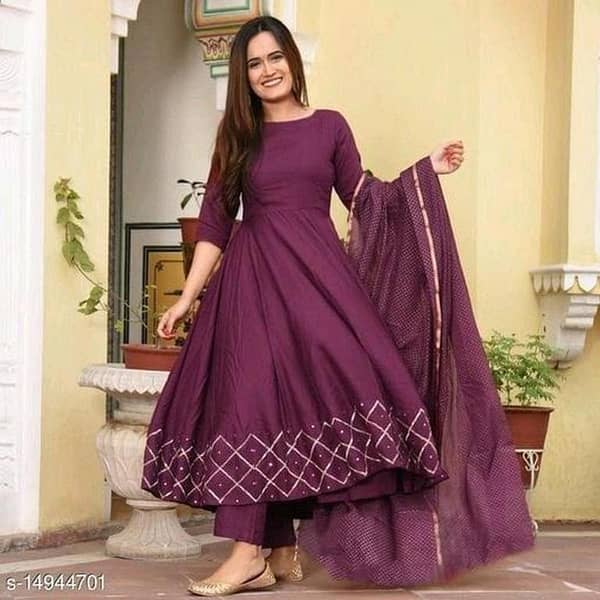 Ghazi Stitched Long Frock in Linen with Trouser