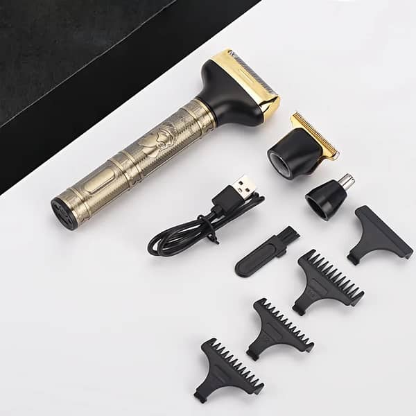 TRIMUX Vintage T9 Cordless Hair Trimmer Kit with Metal Body and USB Rechargeable Beard Clipper