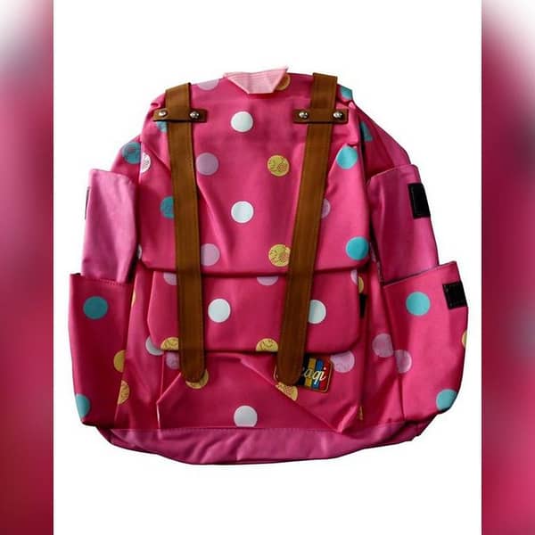 Multicolor Girls Polka Dots School Bag