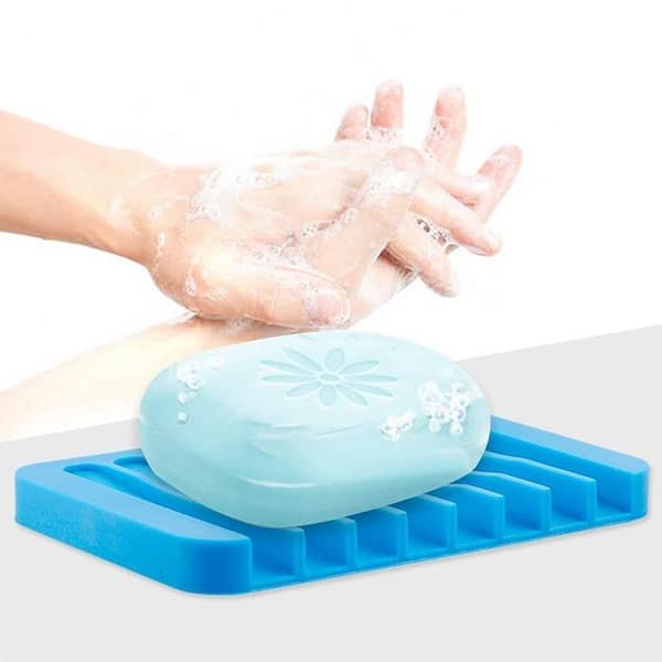1pc Flexible Silicone Soap Dish from Online Karachi - Practical Bathroom Accessory & Drain Tray