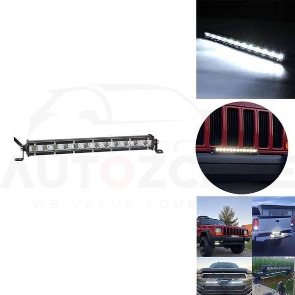 Aurora 20 Inch Single Row LED Light Bar - Low Profile Mini Spot Beam Off Road and Work Lighting