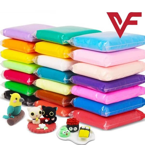 24-Color Fomic Play Dough Air Dry Polymer Clay Set with Free Tools for Kids