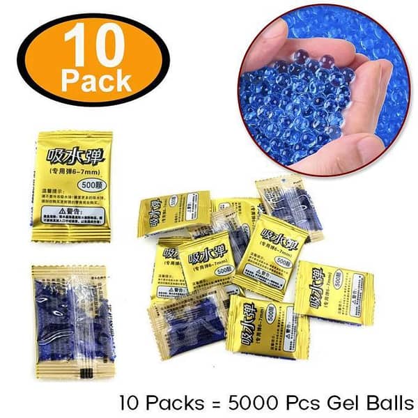 10 Pack of 500 Pcs Gel Balls - Splatter Blaster Refills, 6-7mm Water Beads