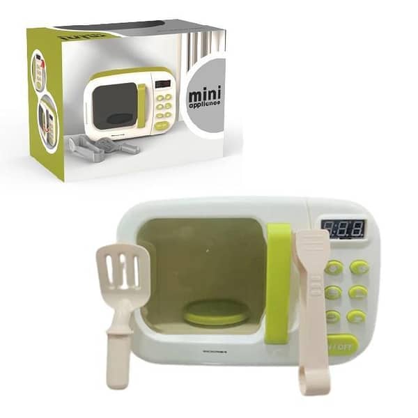 Mini Microwave Oven Toy Set with Light Effects for Kids