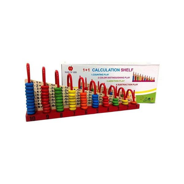Wooden Learning Shelf for Abacus Calculation