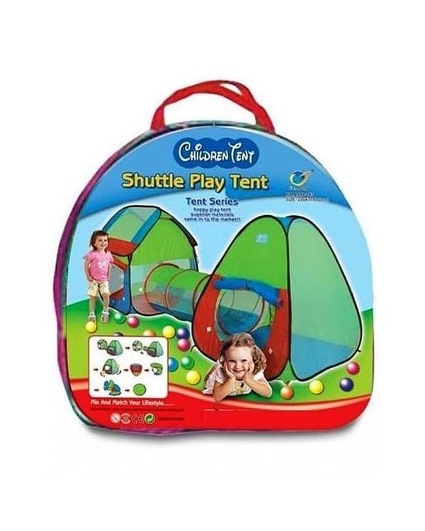 Multicolor Shuttle Tunnel Play Tent for Kids