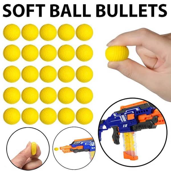 25 Soft Foam Balls for Toy Guns - Yellow