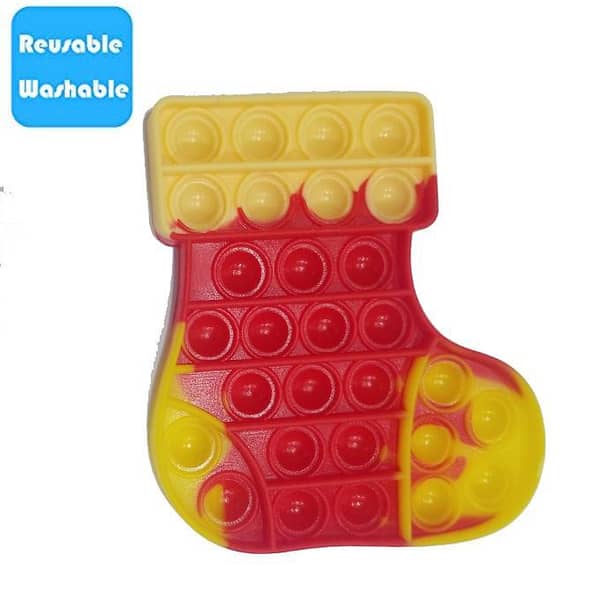5-Inch Rainbow Socks Push Pop Bubble Fidget Spinner Silicone Toy