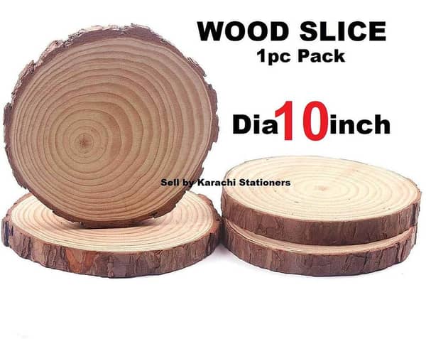Natural Wood Slice - 10 Inch Pinewood Slab for Painting and Rustic Decor