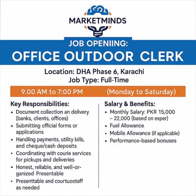 Office Outdoor Clerk – DHA Phase 6