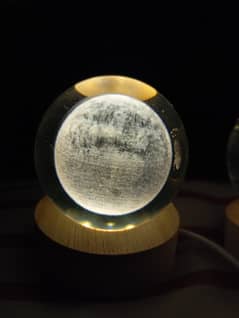 3D Moon Crystal Ball LED Night Lamp – Aesthetic Home Décor