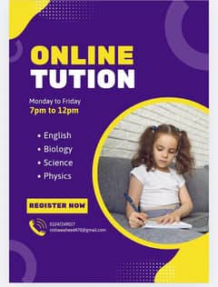 online tuition available for English language courses and all subjects
