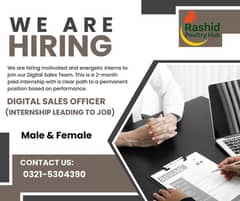 Sales Officer - Office work - male & female jobs - Freshers