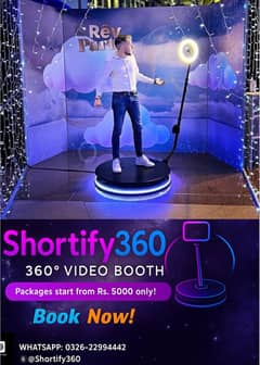 shortify 360 video booth available for rent // wedding and events