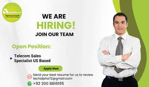 Sales Staff Required | Telecom Sales Specialist US Based | Jobs | CSR