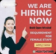 Urgent Hiring  Fresh Female Staff