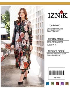 latest 3 PCs lawn collection / unstitched dresses/ lawn 2025