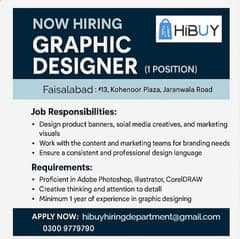 Hiring SEO Experts, Graphic Designer & E-Commerce Staff – HIBUY Faisal