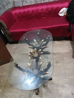 wood & glass Table