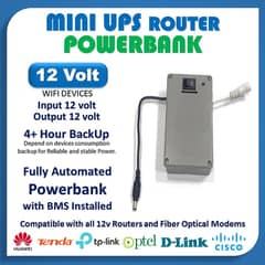 12V Router UPS Power Bank 8 Hour Backup Time