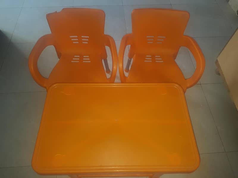 Orange Chair table set 1