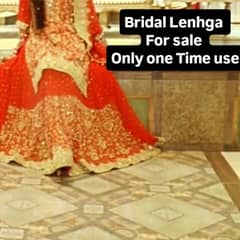 bridal lehnga for sale only one time use