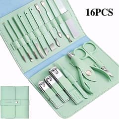  16 Pcs Professional Manicure & Pedicure Grooming Kit