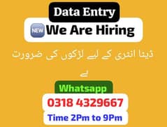 Data entry person required