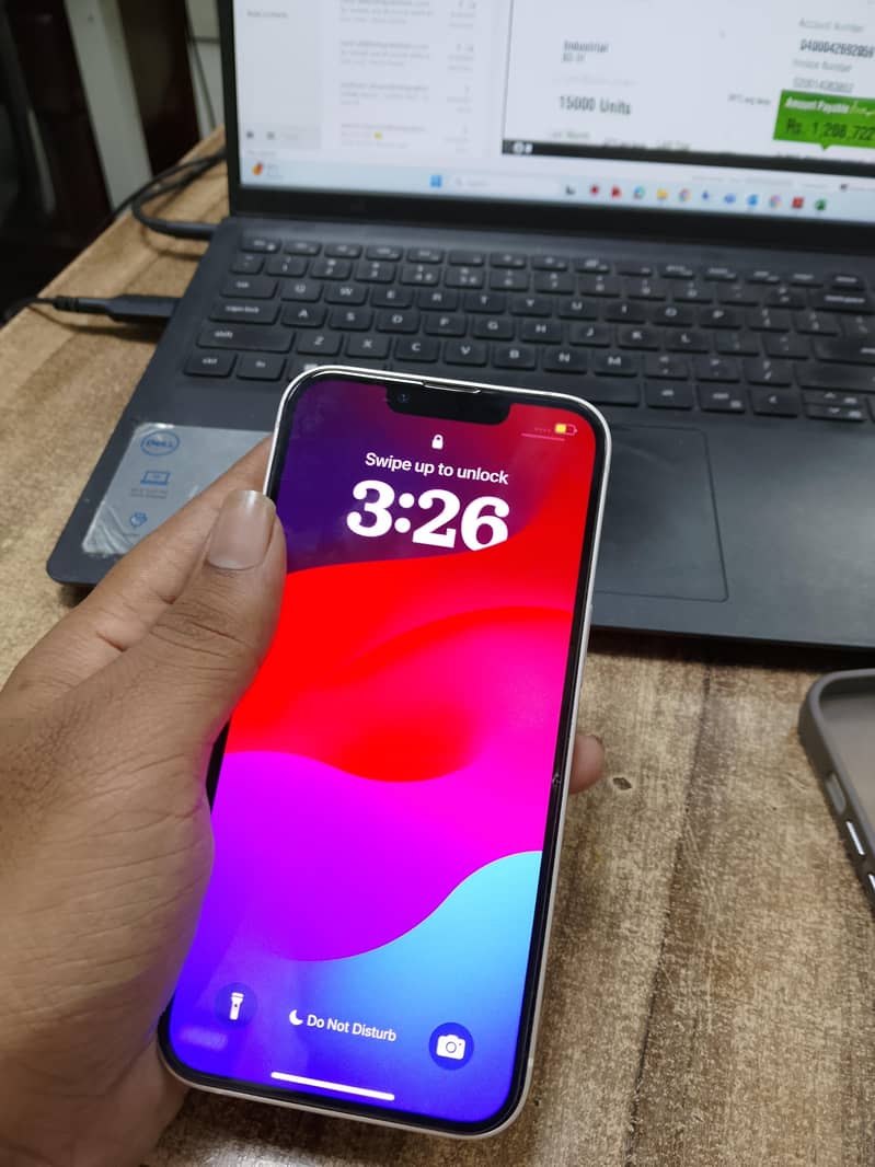 Iphone 13 White Color Non PTA and Non Active 4 month Sim working 1