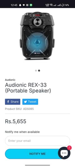 rex 33 speaker Bluetooth connten be ha
