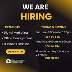 *Office work for male , female and students.