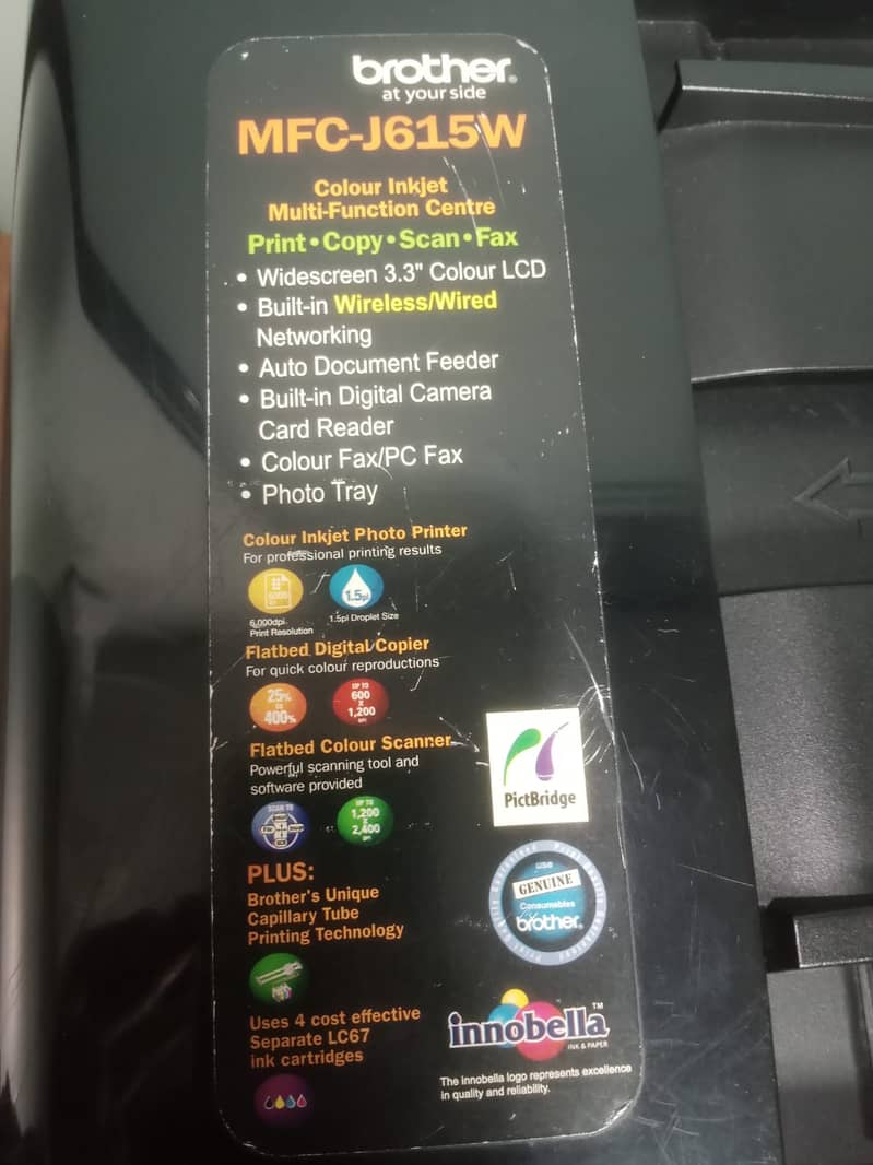 Brother MFC-J615W All-in-One Printer – Display Faulty, Cartridge Empty 0