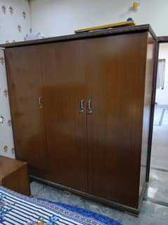 King size bed with Molty Ortho Mattress+ Wooden Safe Almarii+Dressing