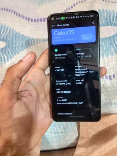 oppo reno 6 8+8 128gb + box charger