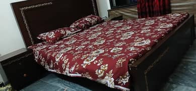 King size wooden bed