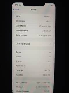 Xs max with charger 2 back cover 64 gb memory