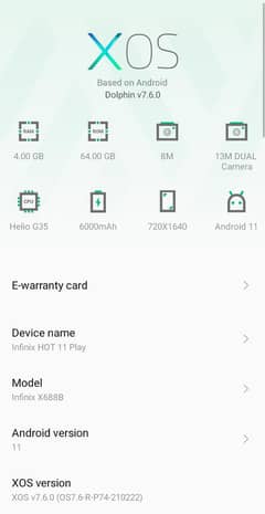 Infinix hot 11 X play