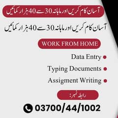 Typing job / Data Entry Job / Assignment Job / Online Job / Part Time