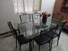 Steel Dining table with 6 chairs