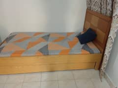 Single bed with drawer and mattress available for sale