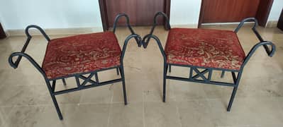 Set of two wrought iron stools