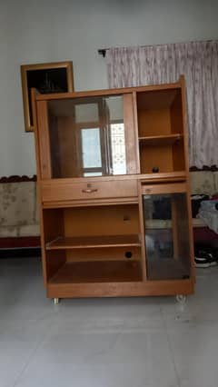 Wooden computer trolley