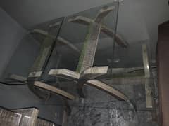 Glass dining Tables 1 large and 2 small tables