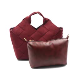 crossbody bag women's handbag suede handbag leather pouch 2 pc bag