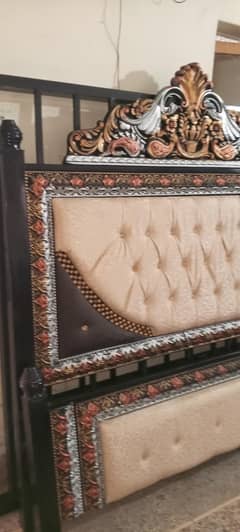 iron bed with mattress