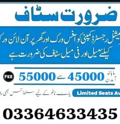Urgent staff required for male female and students